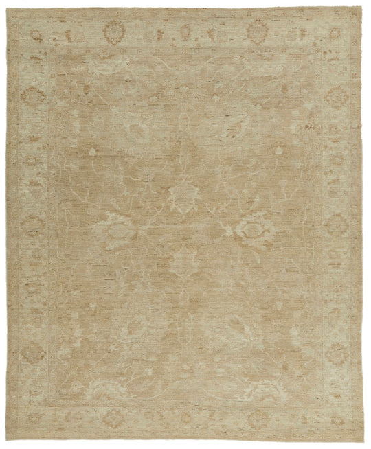 8x10 Ivory and Beige Turkish Oushak Rug