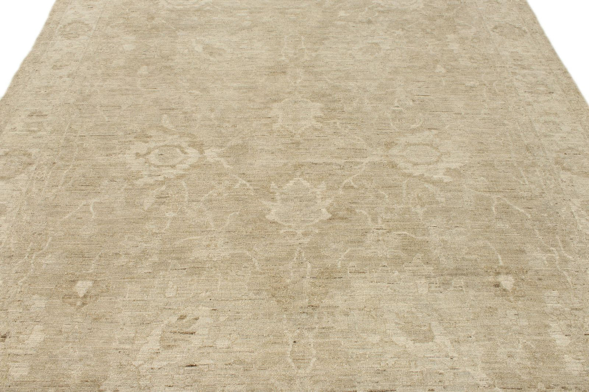 8x10 Ivory and Beige Turkish Oushak Rug
