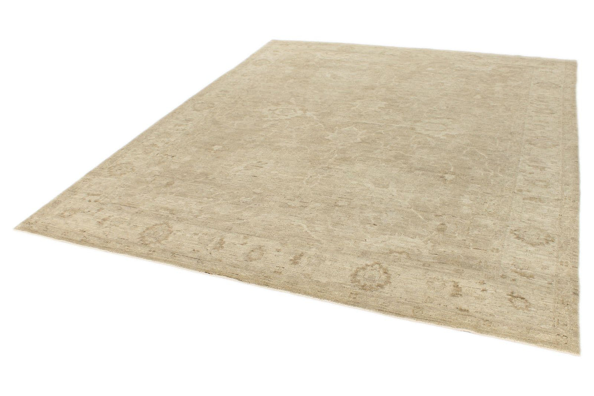 8x10 Ivory and Beige Turkish Oushak Rug