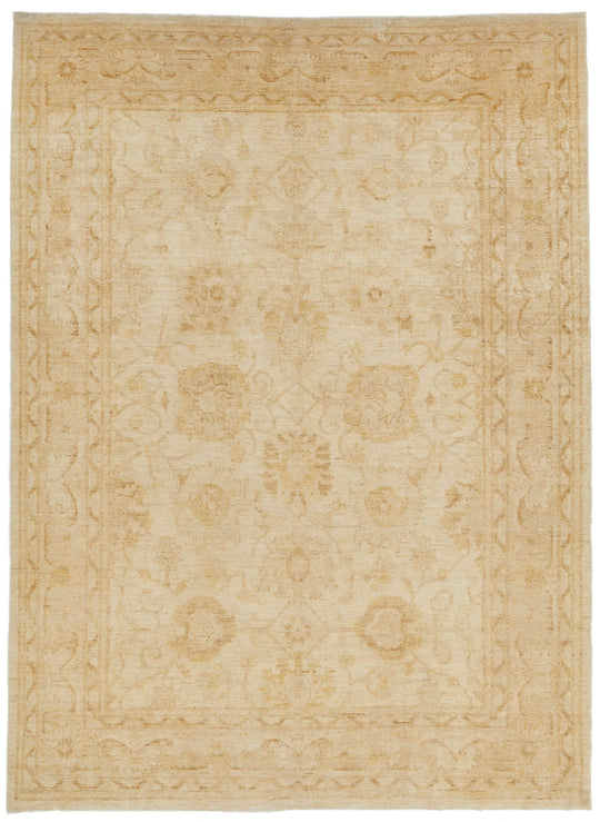 8x11 Ivory and Gold Turkish Oushak Rug