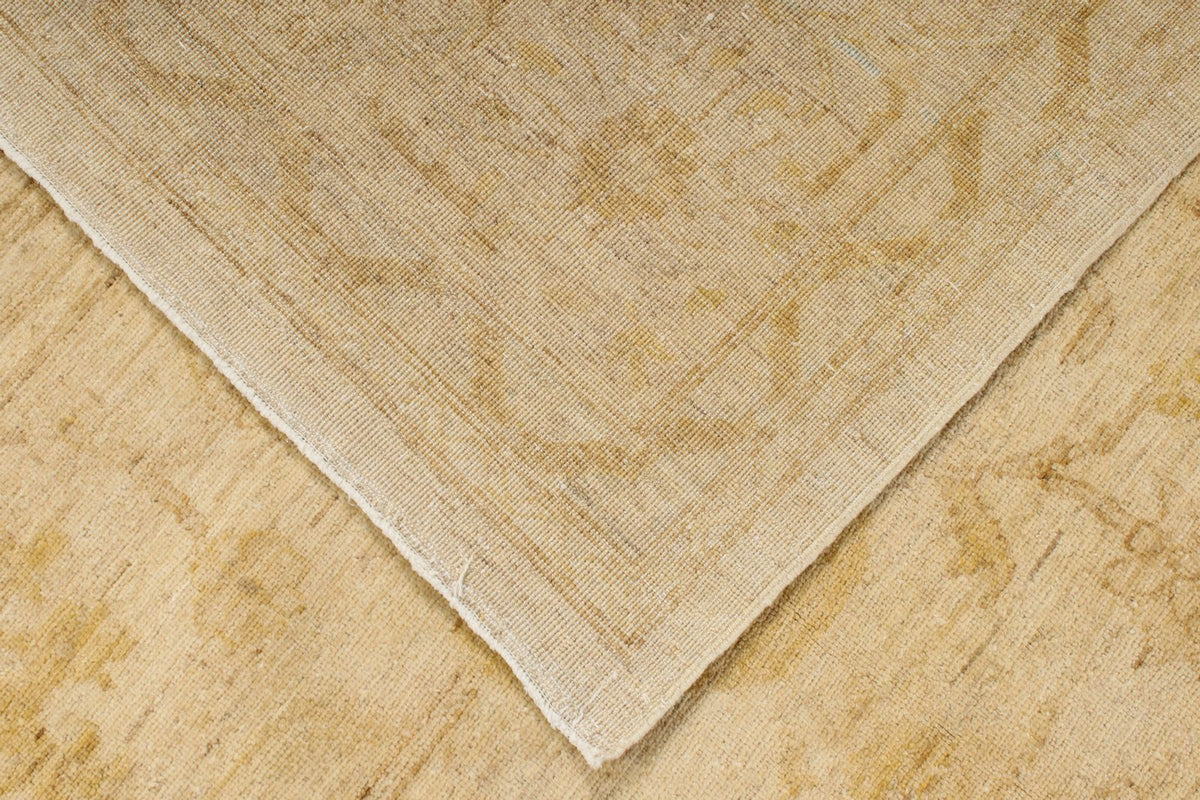 8x11 Ivory and Gold Turkish Oushak Rug