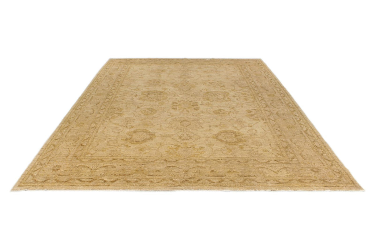 8x11 Ivory and Gold Turkish Oushak Rug