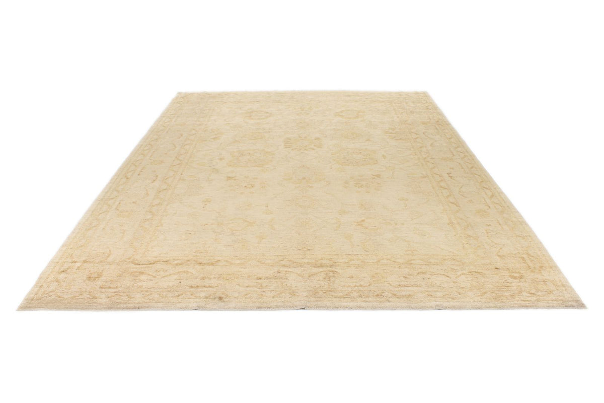 8x11 Ivory and Gold Turkish Oushak Rug