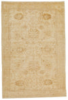 6x9 Ivory and Gold Turkish Oushak Rug