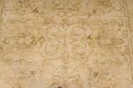 6x9 Ivory and Gold Turkish Oushak Rug