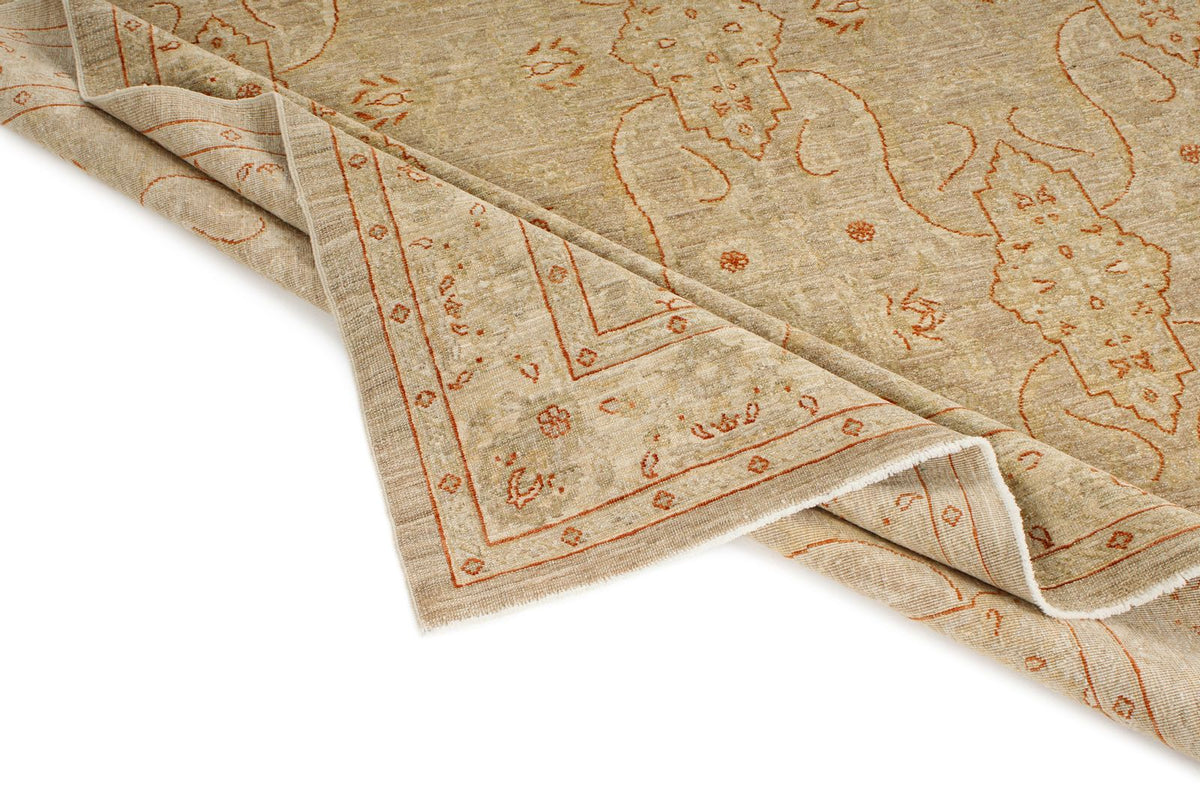 7x10 Brown and Camel Turkish Oushak Rug