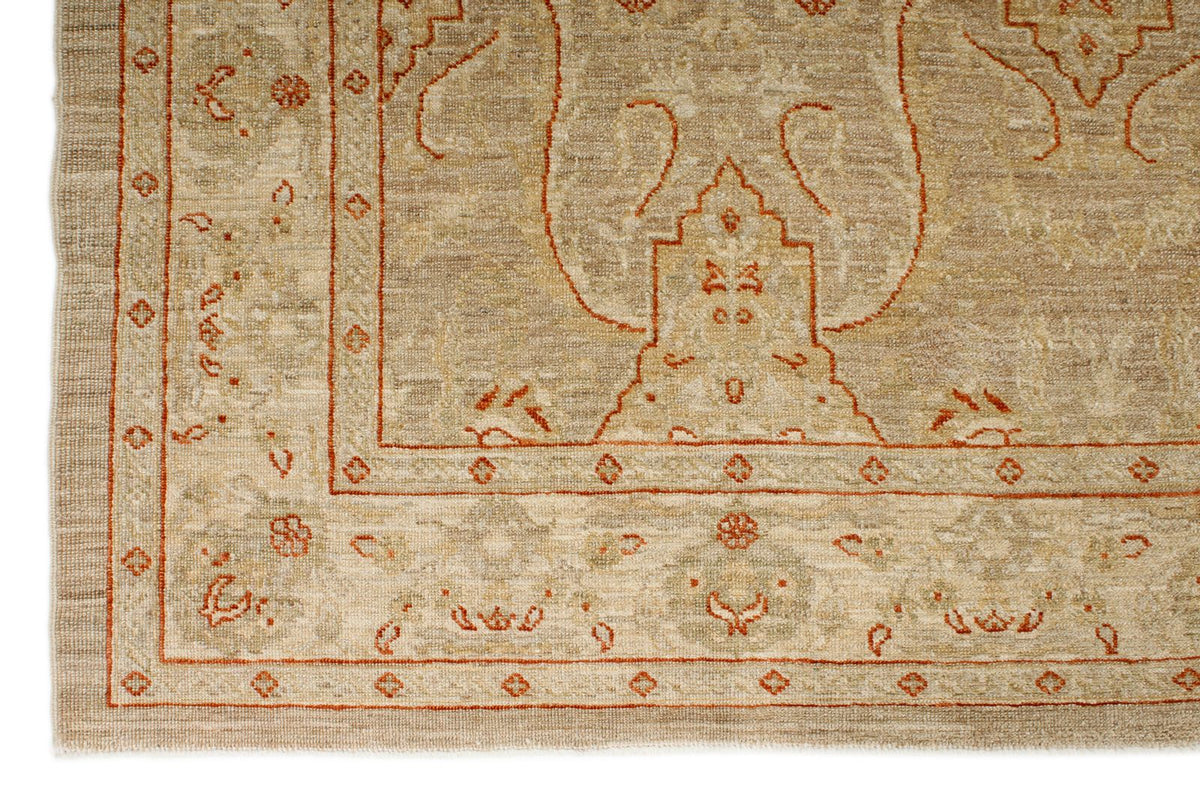 7x10 Brown and Camel Turkish Oushak Rug
