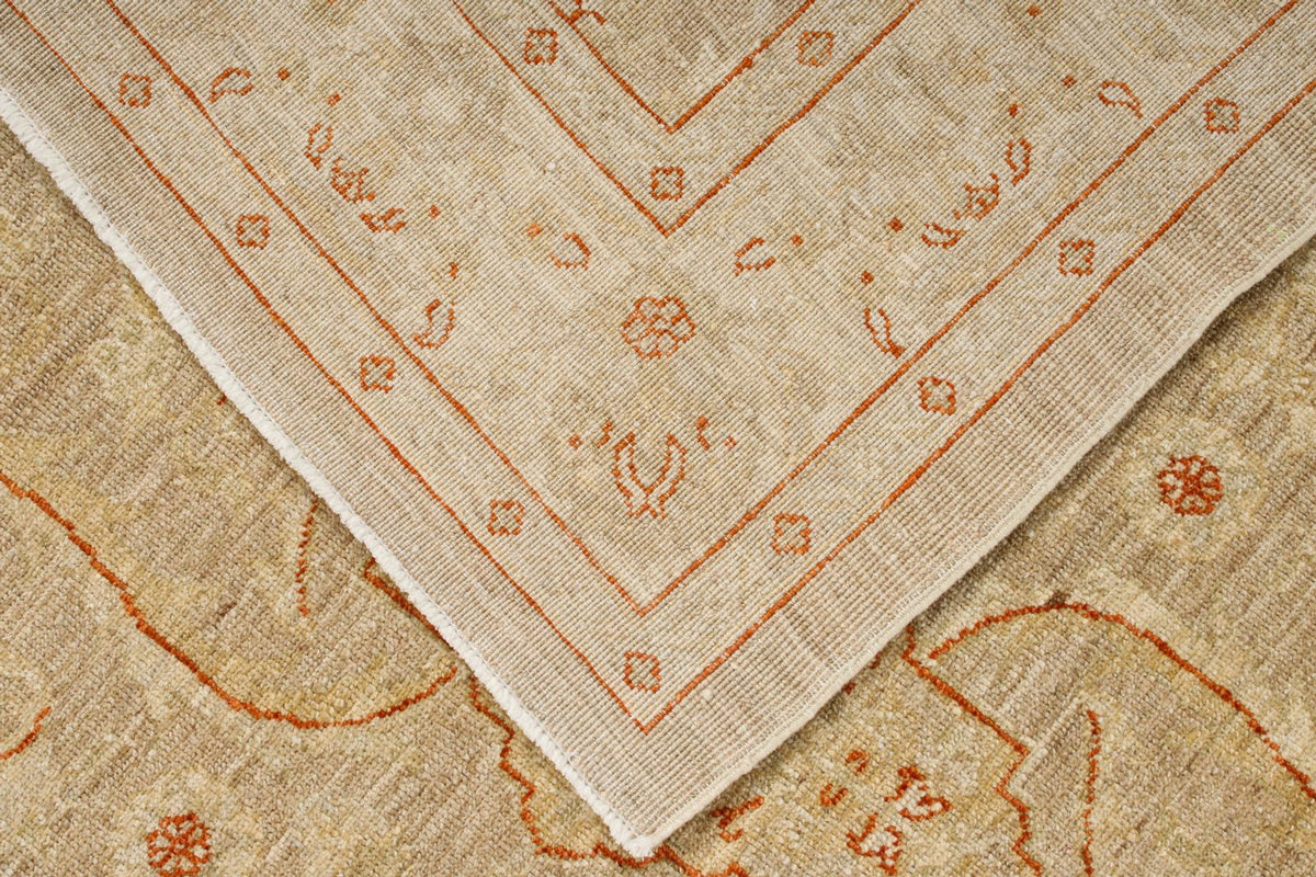 7x10 Brown and Camel Turkish Oushak Rug