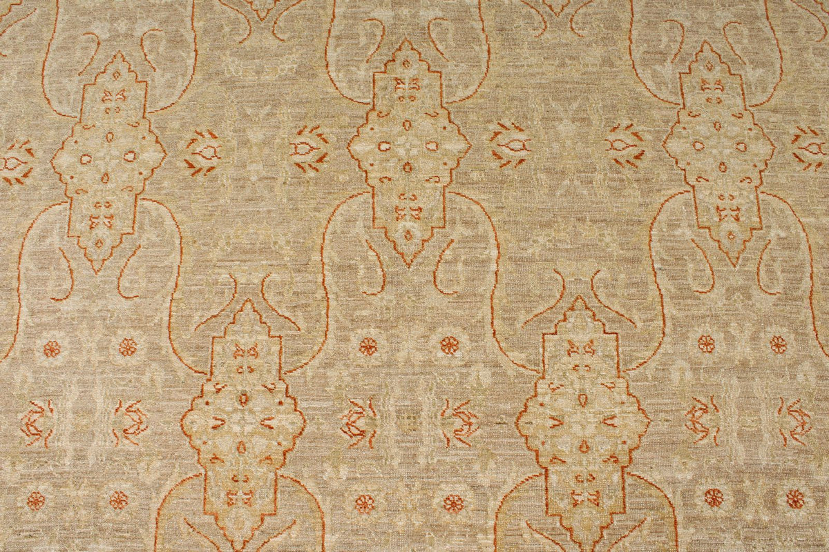 7x10 Brown and Camel Turkish Oushak Rug