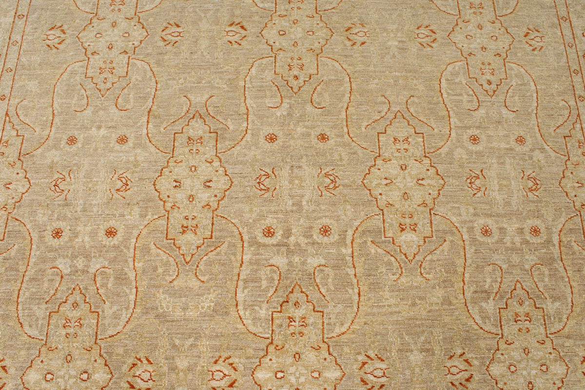 7x10 Brown and Camel Turkish Oushak Rug