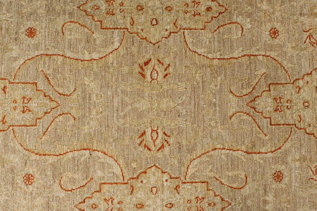 7x10 Brown and Camel Turkish Oushak Rug