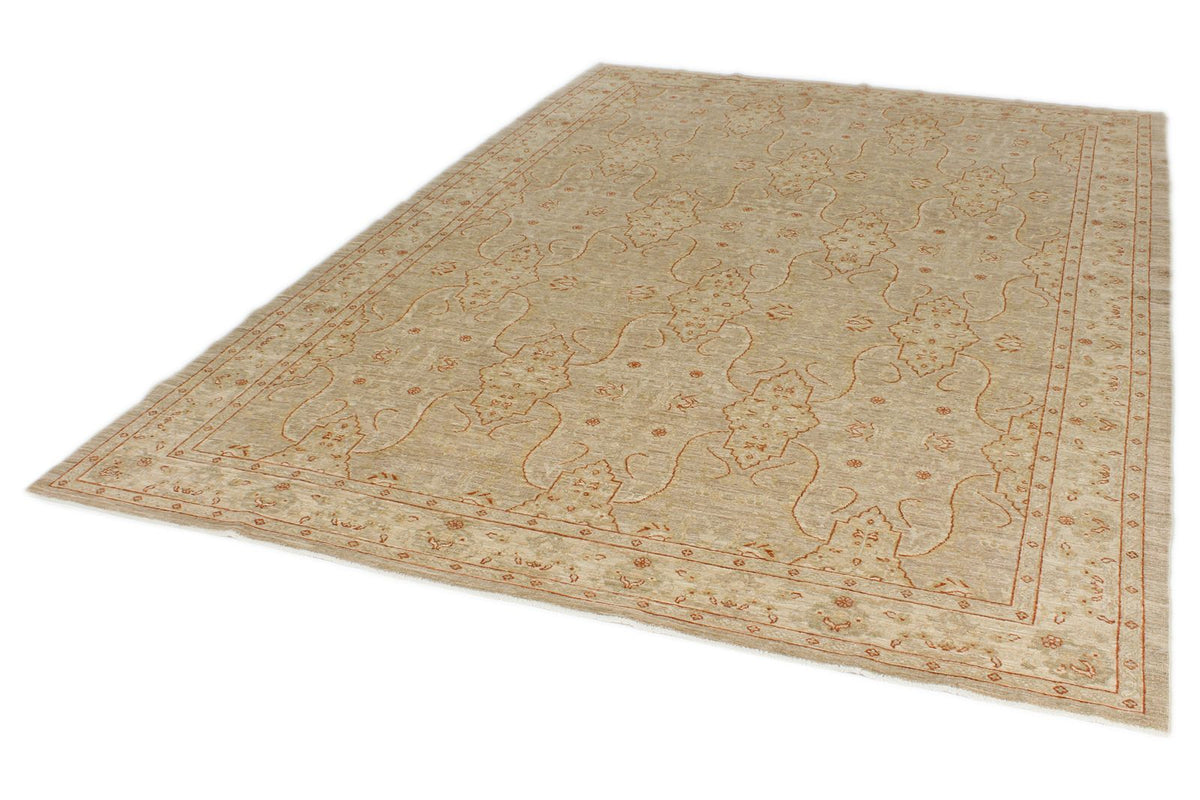 7x10 Brown and Camel Turkish Oushak Rug