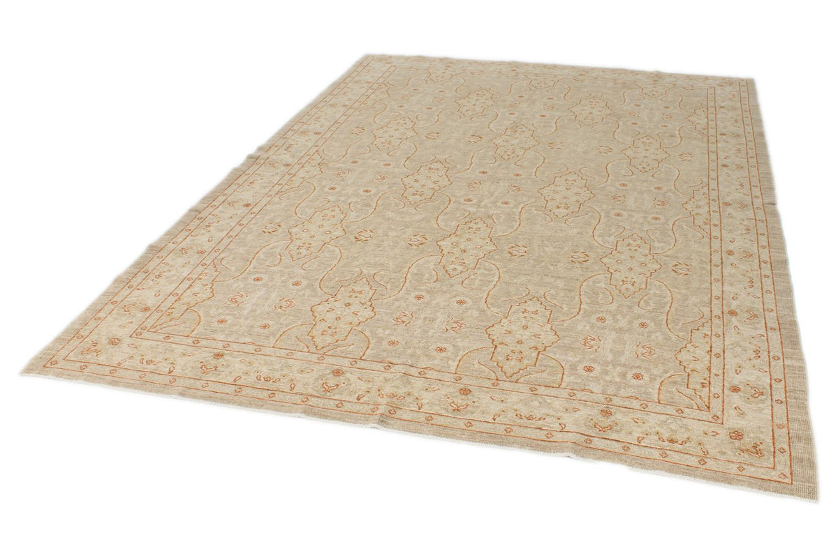 7x10 Brown and Camel Turkish Oushak Rug
