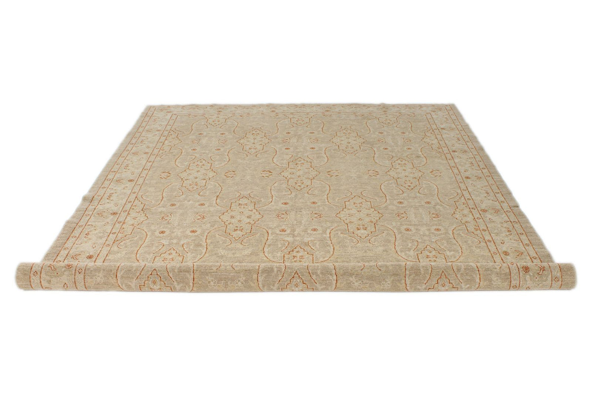 7x10 Brown and Camel Turkish Oushak Rug