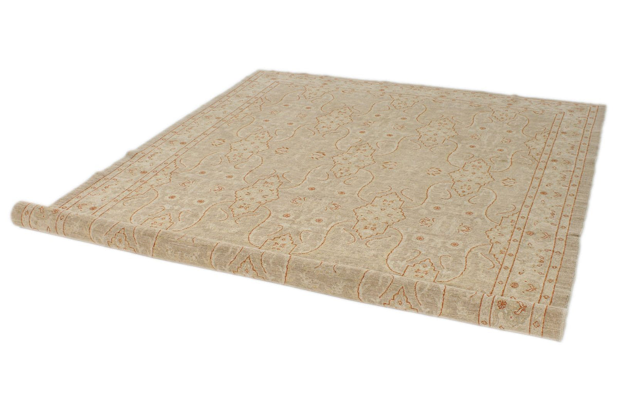 7x10 Brown and Camel Turkish Oushak Rug