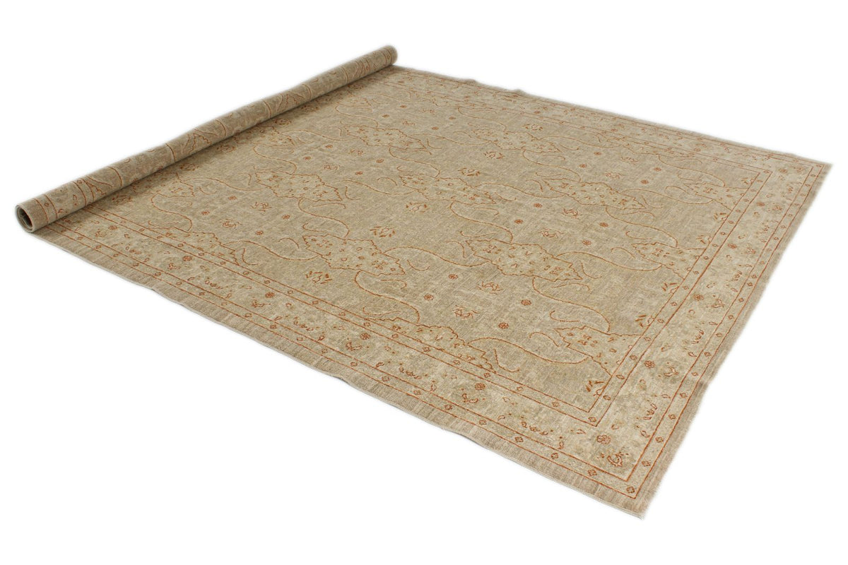 7x10 Brown and Camel Turkish Oushak Rug