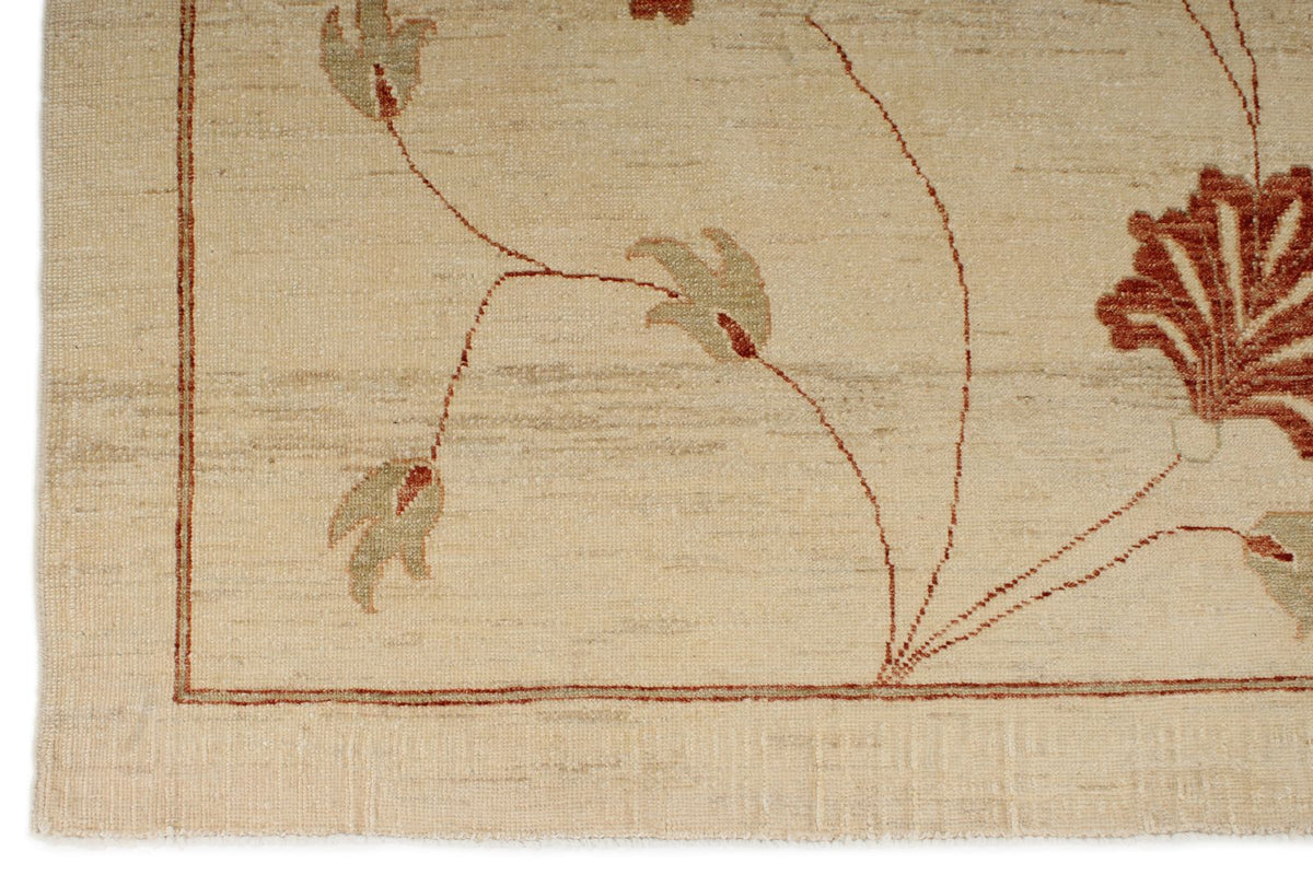 7x10 Beige and Red Modern Contemporary Rug