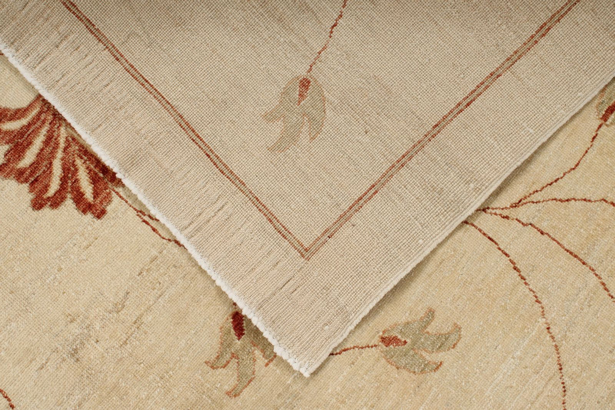 7x10 Beige and Red Modern Contemporary Rug