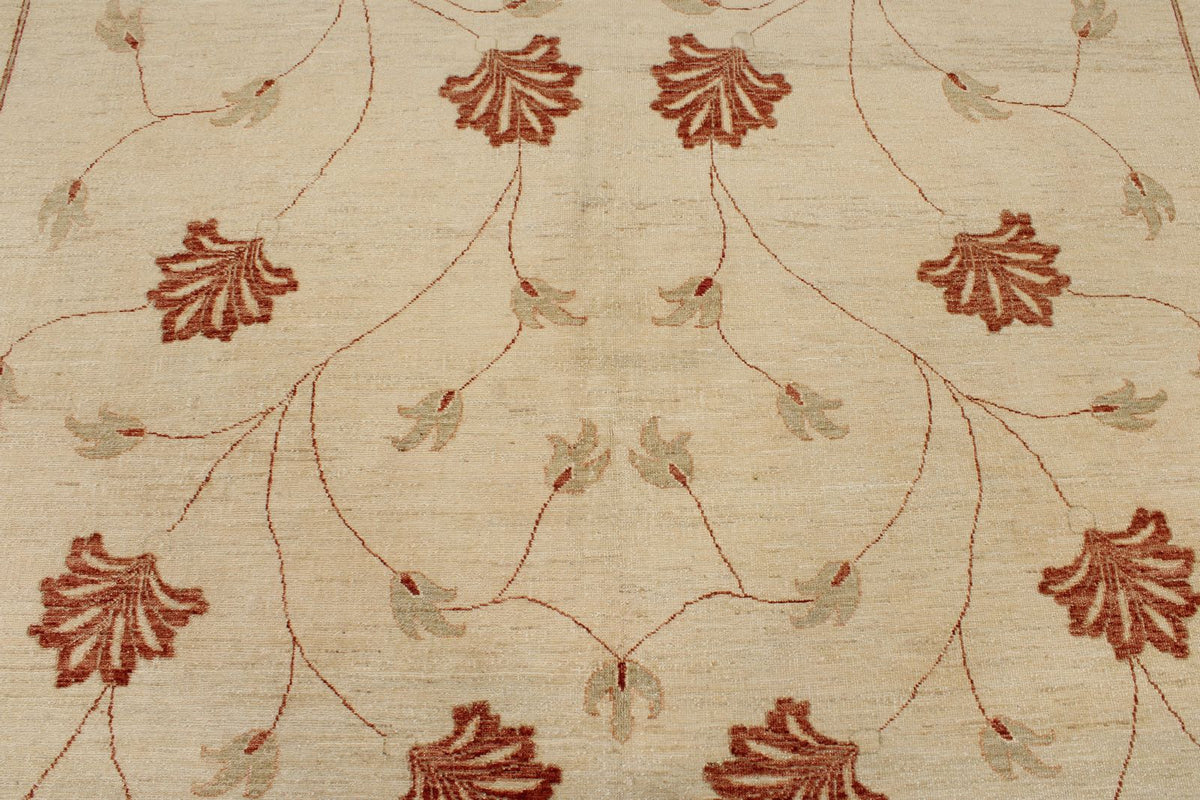 7x10 Beige and Red Modern Contemporary Rug