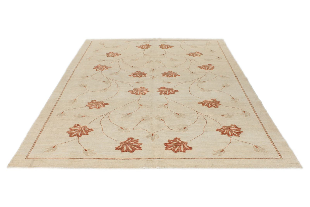 7x10 Beige and Red Modern Contemporary Rug