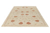 7x10 Beige and Red Modern Contemporary Rug