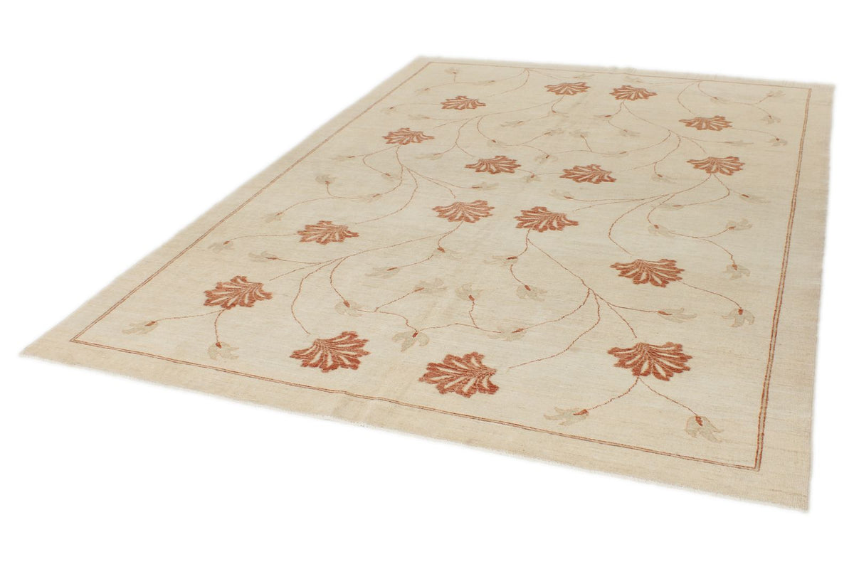 7x10 Beige and Red Modern Contemporary Rug