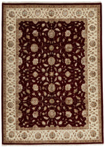 7x10 Red and Ivory Turkish Traditional Rug