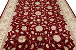 7x10 Red and Ivory Turkish Traditional Rug