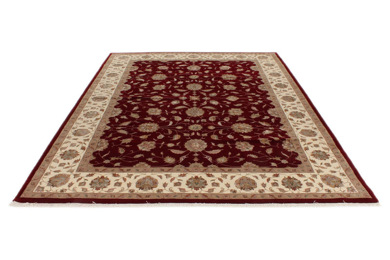 7x10 Red and Ivory Turkish Traditional Rug