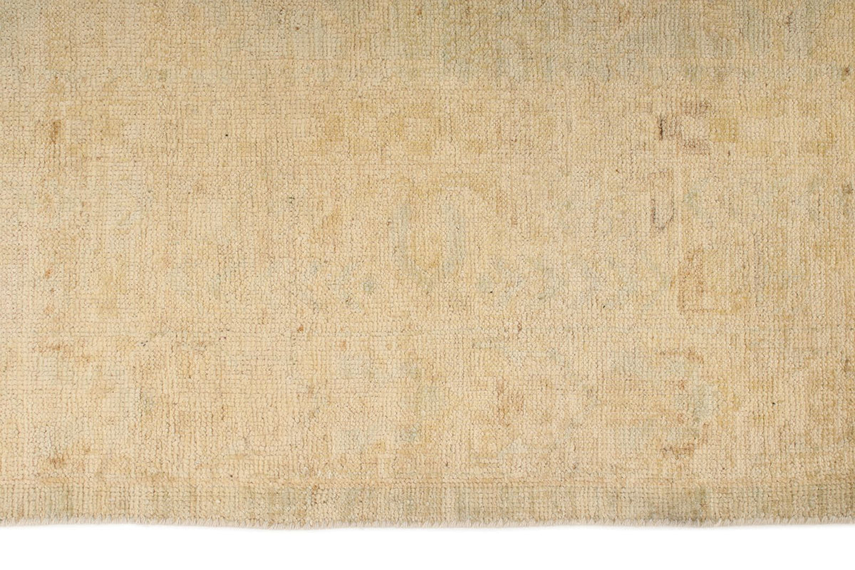 6x9 Ivory and Ivory Turkish Oushak Rug