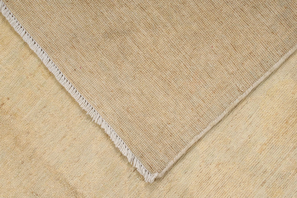 6x9 Ivory and Ivory Turkish Oushak Rug