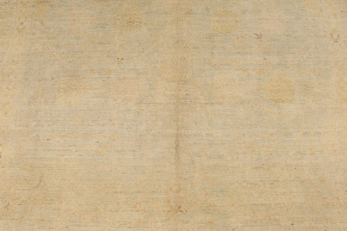 6x9 Ivory and Ivory Turkish Oushak Rug