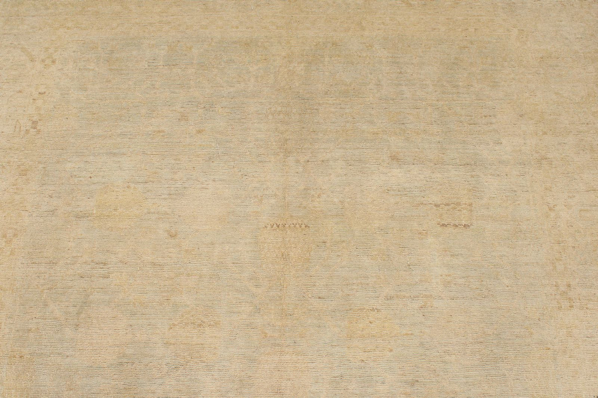 6x9 Ivory and Ivory Turkish Oushak Rug