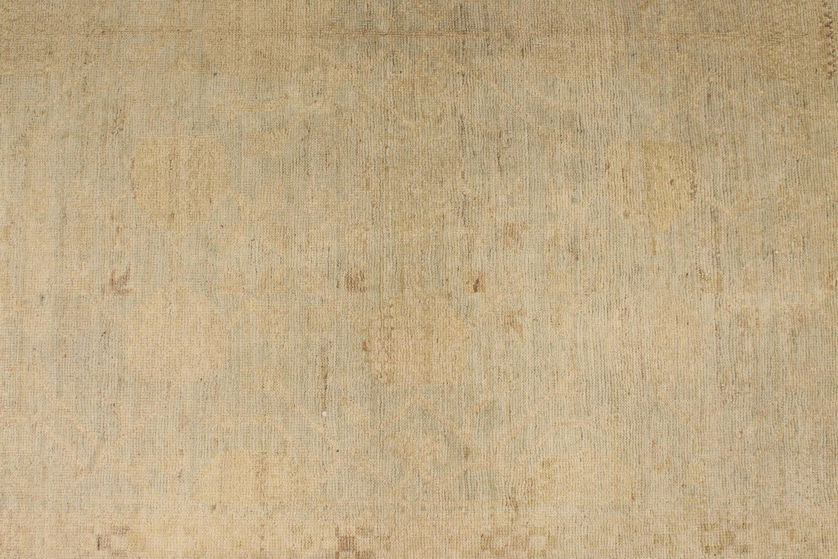 6x9 Ivory and Ivory Turkish Oushak Rug