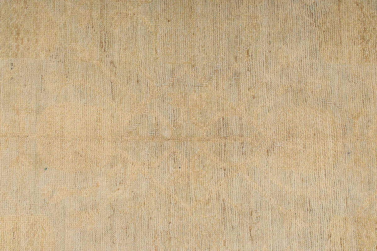 6x9 Ivory and Ivory Turkish Oushak Rug