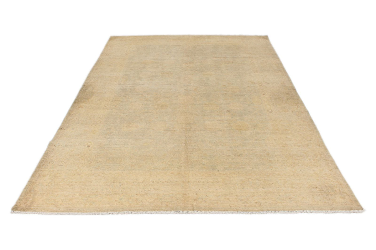 6x9 Ivory and Ivory Turkish Oushak Rug