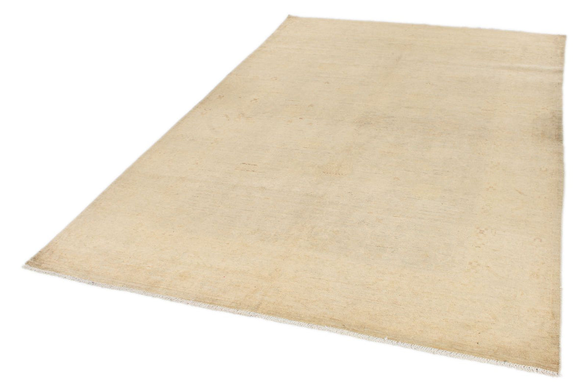 6x9 Ivory and Ivory Turkish Oushak Rug