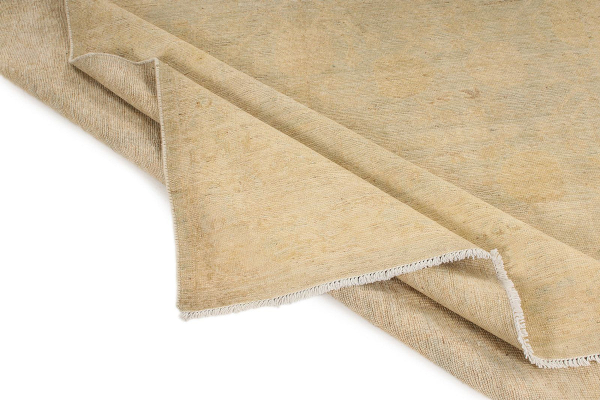 6x9 Ivory and Ivory Turkish Oushak Rug