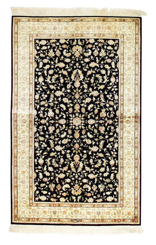 3x5 Navy and Ivory Turkish Antep Rug