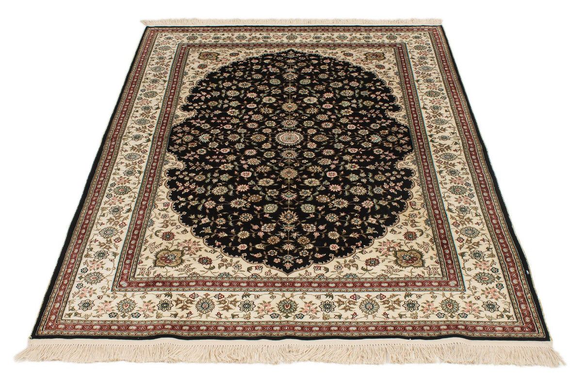 4x6 Black and Ivory Turkish Antep Rug