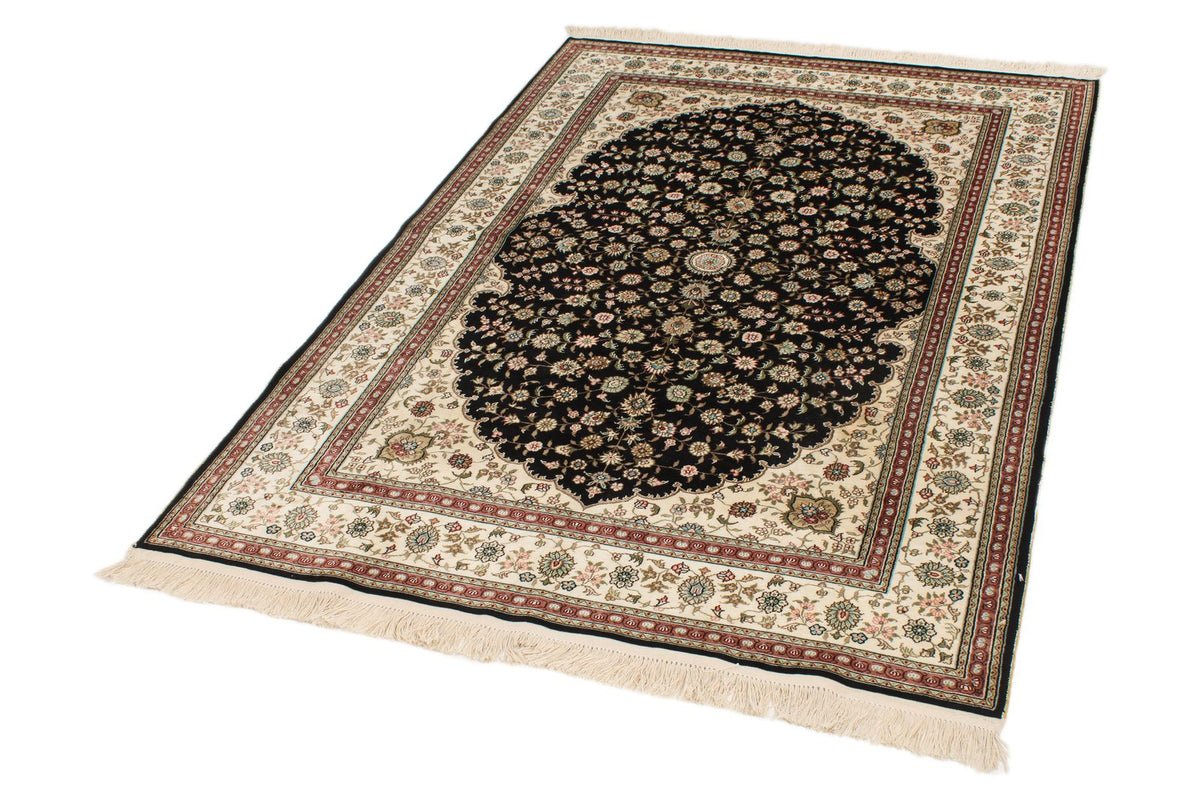 4x6 Black and Ivory Turkish Antep Rug