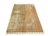 5x6 Beige and Brown Turkish Silk Rug