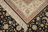 4x6 Black and Ivory Turkish Silk Rug