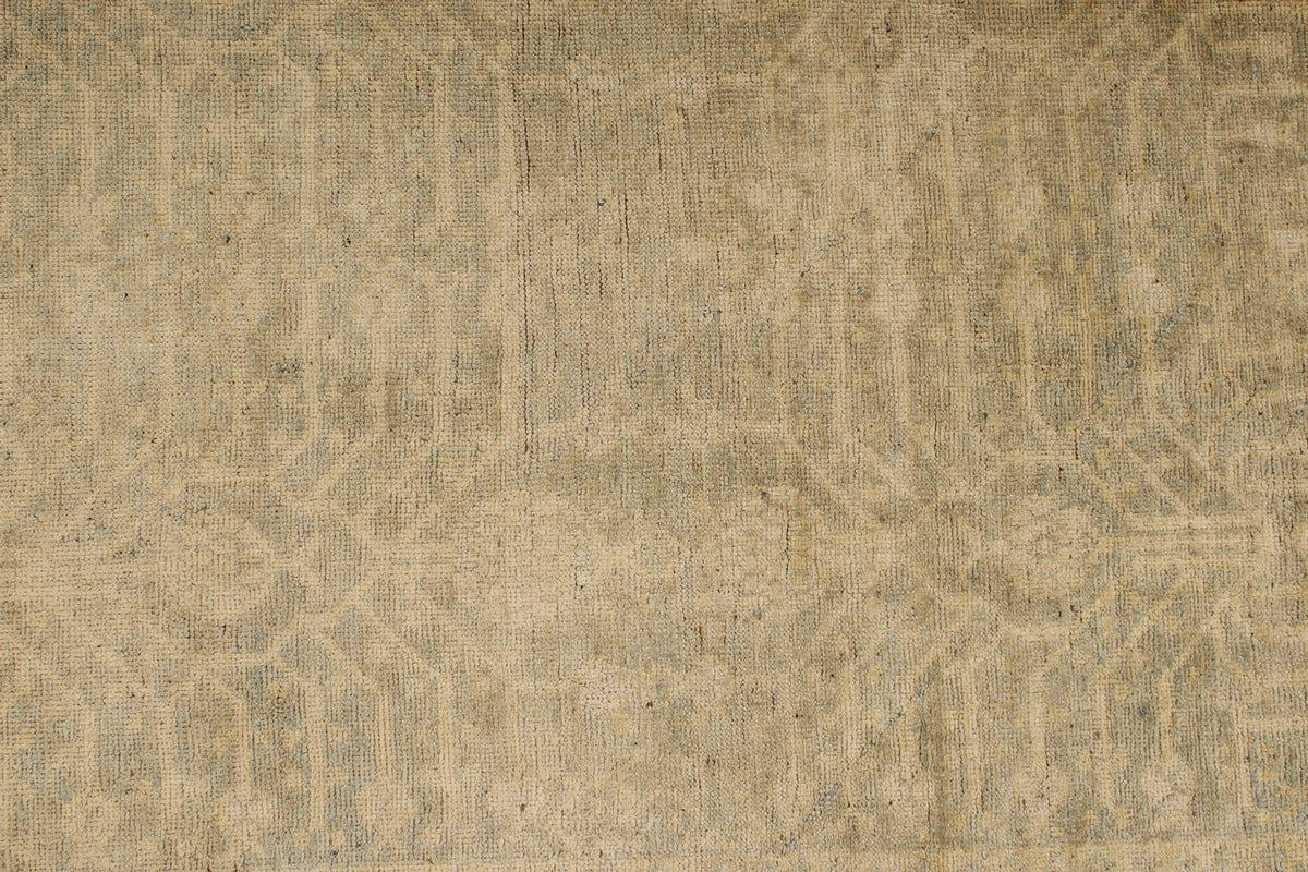 6x9 Gray and Ivory Turkish Tribal Rug
