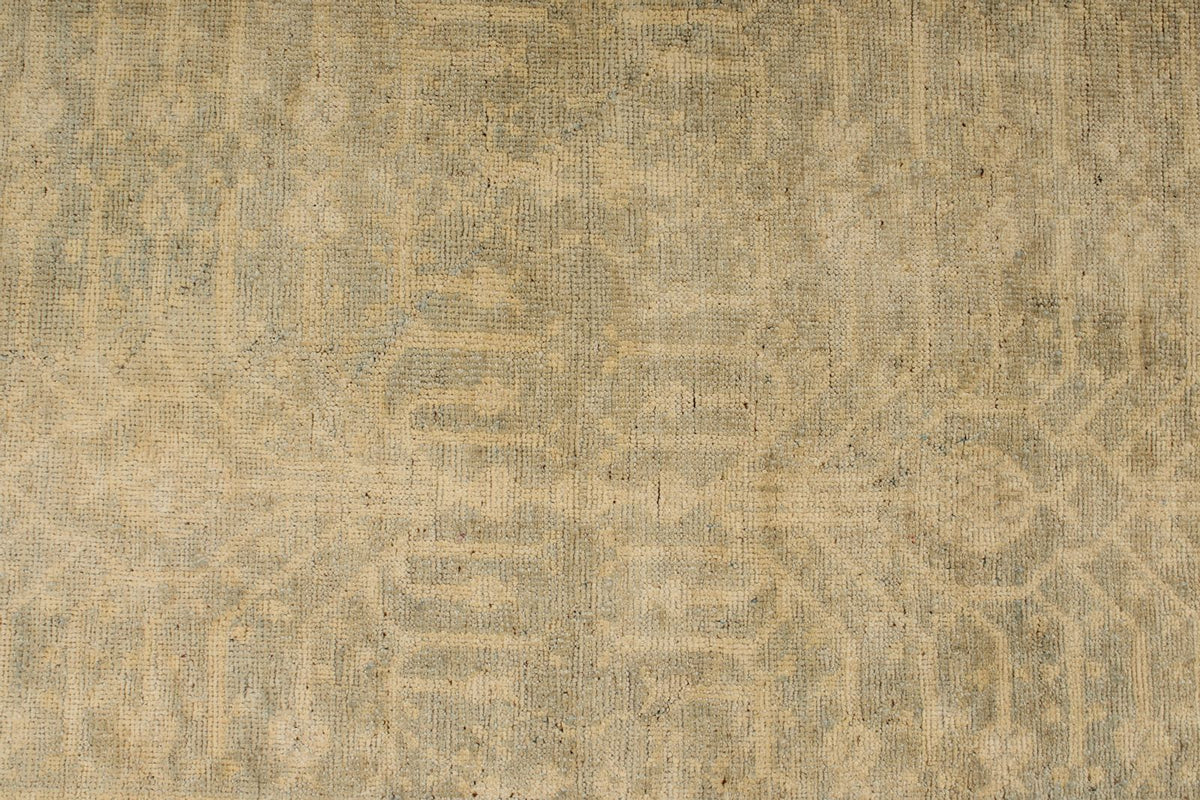 6x9 Gray and Ivory Turkish Tribal Rug