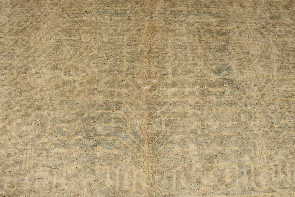 6x9 Gray and Ivory Turkish Tribal Rug