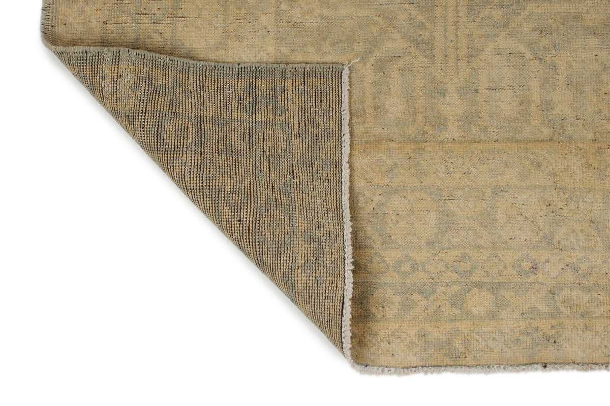 6x9 Gray and Ivory Turkish Tribal Rug