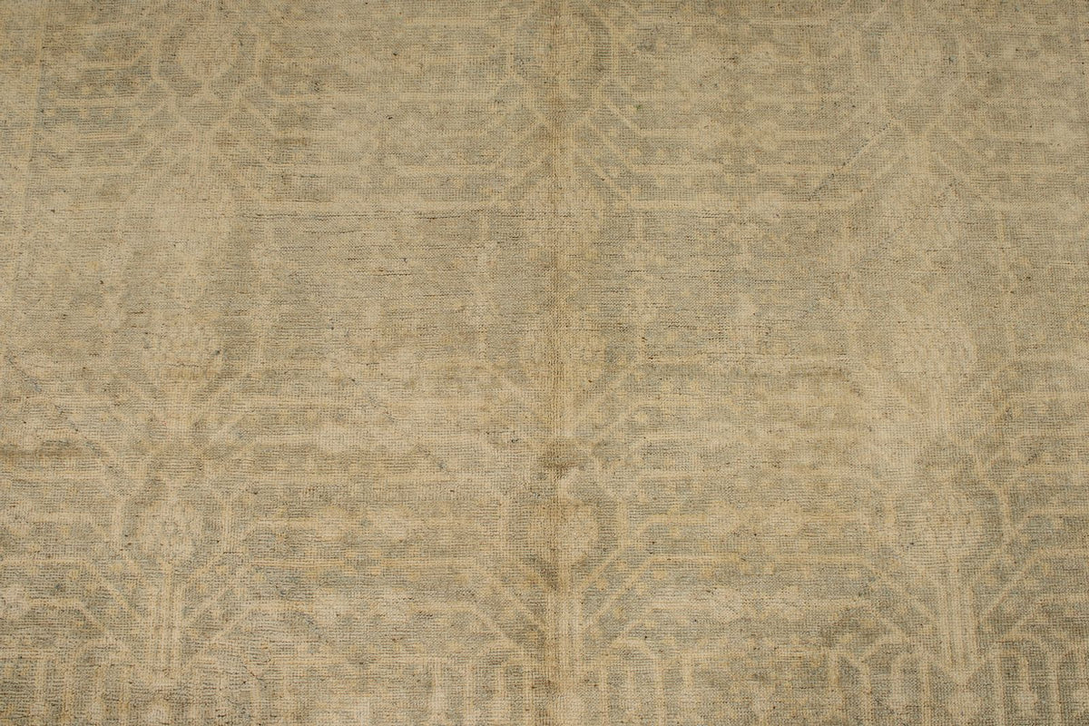 6x9 Gray and Ivory Turkish Tribal Rug