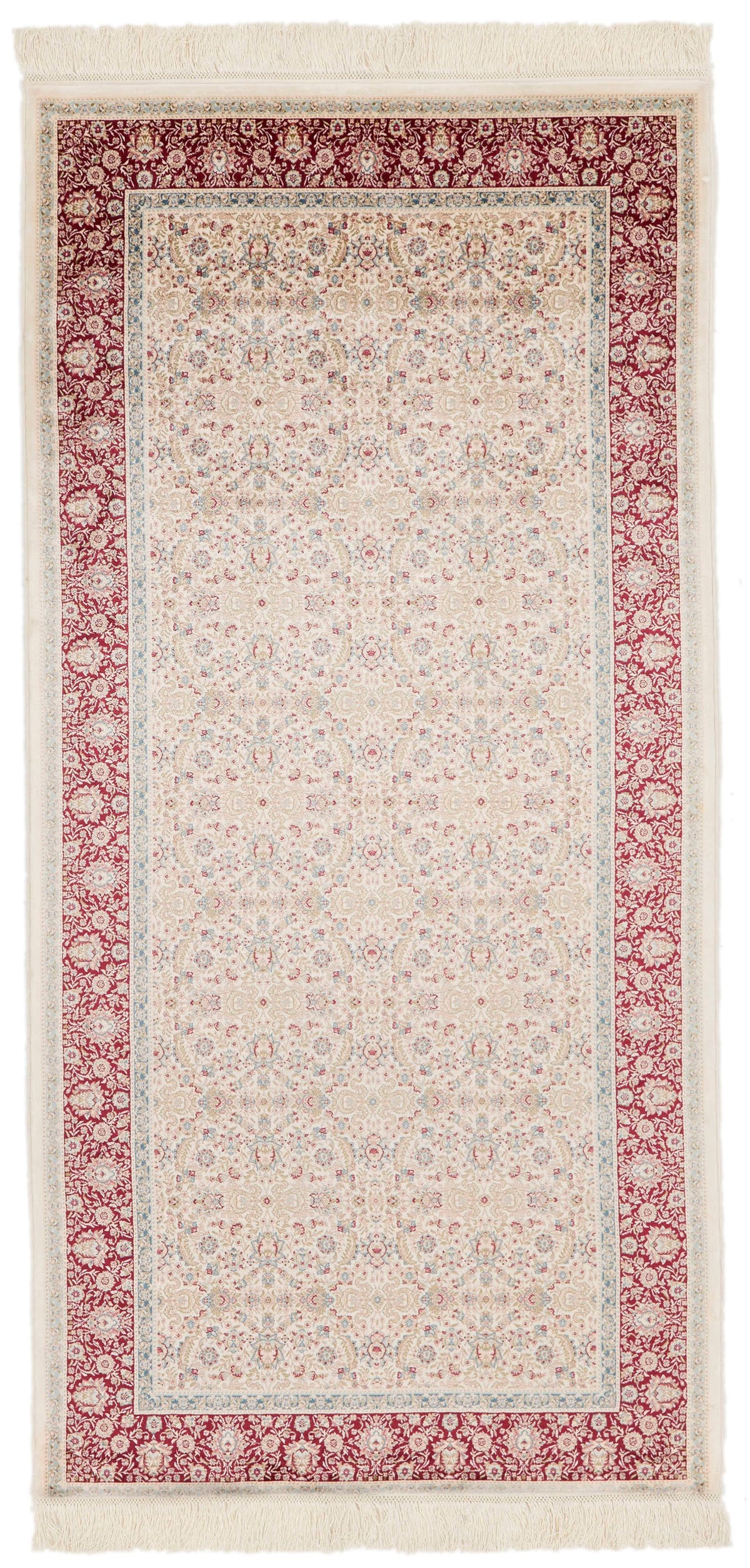 3x7 Ivory and Red Turkish Antep Runner