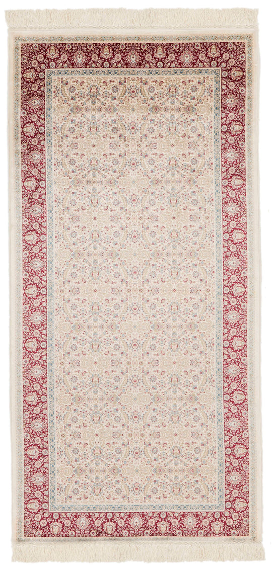 3x7 Ivory and Red Turkish Antep Runner
